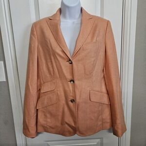 Attolini Donna Napoli CASHMERE Tweed Jacket Blazer Orange IT44‎ US Medium